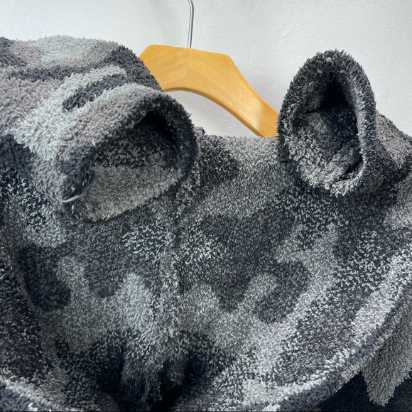 Barefoot Dreams Cozy Chic* Men's Grey Carbon Multi Camo Zip Up Hoodie New Medium - Picture 8 of 8